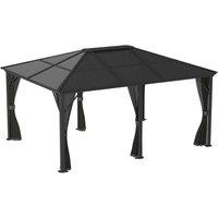 Rowlinsons Sojag Meridien Gazebo 3.7m x 4.9m with Assembly - L485xW365xH270 cm in Grey