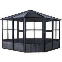 Rowlinsons Sojag Charleston Solarium 3.7m x 3.7m with Assembly in Grey