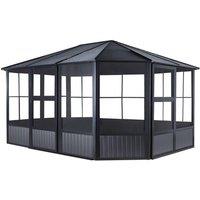 Rowlinsons Sojag Charleston Solarium 3.7m x 4.6m with Assembly - Aluminum in Grey