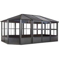 Rowlinsons Sojag Charleston Solarium 3.7m x 5.5m with Assembly - Aluminum in Grey