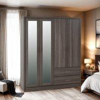 Seconique Lisbon 4 Door Wardrobe in Charcoal