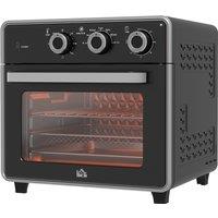 HOMCOM Air Fryer Oven 20L Multifunction Mini Oven Double Layered Glass Door in Black
