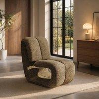 Solace+Co Maelys Sculptural Lounge Chair Chenille in Brown