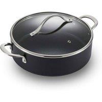 Morphy Richards Mastery 28cm Aluminium Non-Stick Shallow Casserole Dish in Black