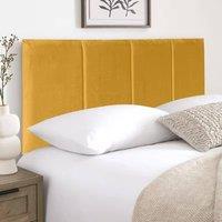 SOFT SNOOZE BEDS Luxury Plush Fabric Headboard for Divan Bed Ruby 24 in Mustard | Size: Single