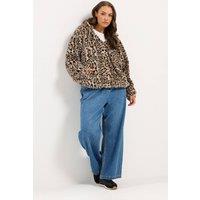 Yours Women's Leopard Faux Fur Fleece in Brown | Size: 16