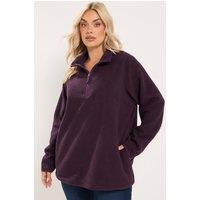 Yours Women's Half Zip Fleece in Burgundy | Size: 16