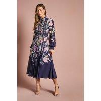 Coast Women's Placement Print Collared Shirt Dress in Navy | Size: 16