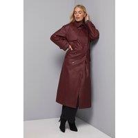 Wallis Women's Petite A Line Inverted Box Pleat Back Mac in Berry | Size: 14