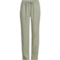 Lands' End Women's Plus Premium Pure Linen Relaxed Tapered Pull-On Trousers in Light Green | Size: 28