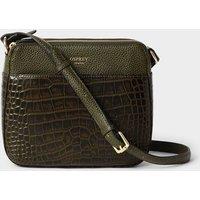 OSPREY LONDON Women's The Kellie Leather Crossbody Bag in Dark Olive