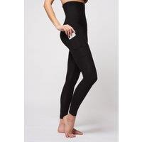 TLC Sport Women's Extra Strong Compression Pocket Leggings with High Tummy Control SHORT in Black | Size: 8