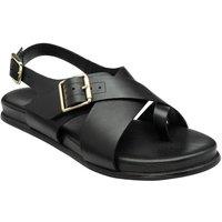 Ravel Women's Black Leather 'Ridley' Flat Sandals | Size: 5