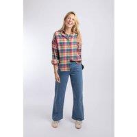 Weird Fish Women's Corin Brushed Check Shirt in Dark Pink | Size: 12