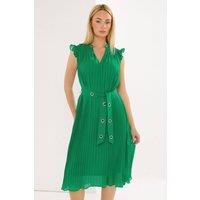 Star by Julien Macdonald Women's Pleated Eyelet Midi Dress in Bright Green | Size: 22