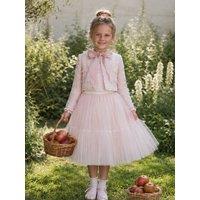 Lilly + Bo Girl's Willow Tutu in Ballet Pink + Pink Satin Drawstring Bag | Size: 5-6 Years