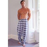 British Boxers Men's "Bute Blue" Brushed Cotton Pyjama Trousers in Dark Blue | Size: Large