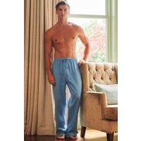 British Boxers Men's Sky Blue Herringbone Brushed Cotton Pyjama Trousers | Size: Large