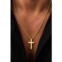Outrage London Men's Gold Personalised Cross Pendant | Size: 22 inches