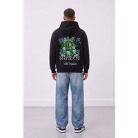 LONDON ATTITUDE Men's Relaxed Fit Dragon Graphic Hoodie in Black | Size: Small