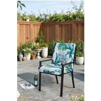 Living and Home 106cm W x 53cm D Short Hawaiian Style Printed Dining Chair Cushion in Green | Size: 106 cm W x 53 cm D