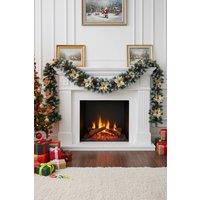 Garden Sanctuary 270cm Artificial Spruce Christmas Garland with 50 Warm White LEDs in Yellow
