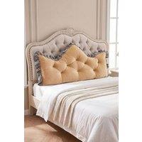 Garden Sanctuary Crown-Shaped Tufted Headboard Pillow in Amber