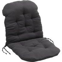 Garden Sanctuary Rocking Chair Tufted Seat Pad Non-Slip Seat Cushion in Dark Grey