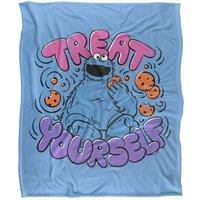 Sesame Street Cookie Monster Treat Yourself Silky Touch Super Soft Throw Blanket | Size: Large