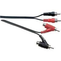 Electrovision Standard 2x Phono Plugs to 2x Stackable Phono Plugs Screened Lead 1.8m in Black
