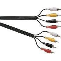 Electrovision Standard 4x Phono Plugs to 4x Phono Plugs Screened Lead 1.2m in Black