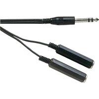 Electrovision Standard 6.35Mm Stereo Jack To 26.35Mm Stereo Socket Screened Lead in Black
