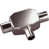 Electrovision Nickel Coax T Splitter in Metallic Silver