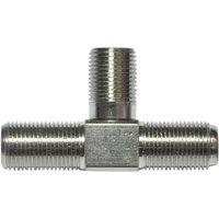 Electrovision F Type Adaptor 2Xsock/Socket in Metallic Silver