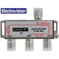 Electrovision 3 Way Satellite Splitter in Metallic Silver