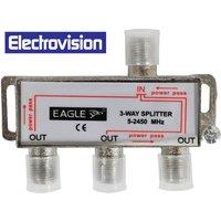 Electrovision 3 Way Satellite Splitter in Metallic Silver