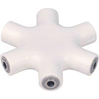 Electrovision 3.5 mm Stereo Socket to 5x 3.5mm Stereos Sockets Adaptor in White