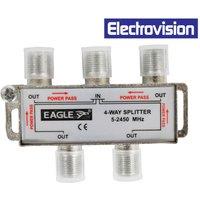 Electrovision 4-Way Splitter 2.45Ghz in Metallic Silver