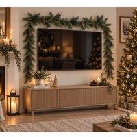 Groundlevel 2.7m The Fireside Evergreen Christmas Garland in Green