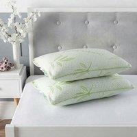 Snug City Rayon From Bamboo Memory Foam Pillow Pair Anti Allergy Support in Green
