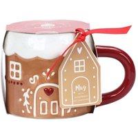 Kimm and Miller (UK) Ltd 'Gingerbread Kitchen' House Mug and Hot Chocolate Gift Set in Light Brown | Size: 15g
