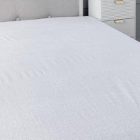 Snug City 12Inch Deep Waterproof Terry Towel Mattress Protector Soft Touch Non Noisy Fitted Sheet in White | Size: Cot Bed