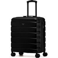Flight Knight Lightweight Travel Suitcase 56x45x25cm|Hard Shell Carry On Luggage in True Black | Size: Cabin