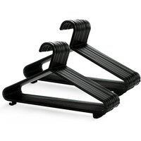 Keplin 50 Pack Adult Plastic Coat Hangers - 37.5 cm Wide in Black