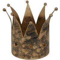 KDMD Antique Gold Crown Candle Holder - Regal Decorative Accent