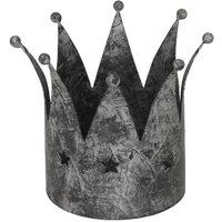 KDMD Antique Silver Crown Candle Holder - Elegant Home Decor Accent