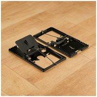 KDMD Metal Reusable Mouse Rat Snap Trap Catcher 2 Pack in Black