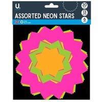 KDMD 39pcs Assorted Paper Neon Coloured Starburst Signs For Shop Tags