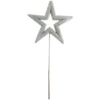 KDMD Silver Glitter Star on Stem 87cm