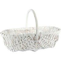 KDMD White Oval Split Willow Basket with Handle & Liner 37cm